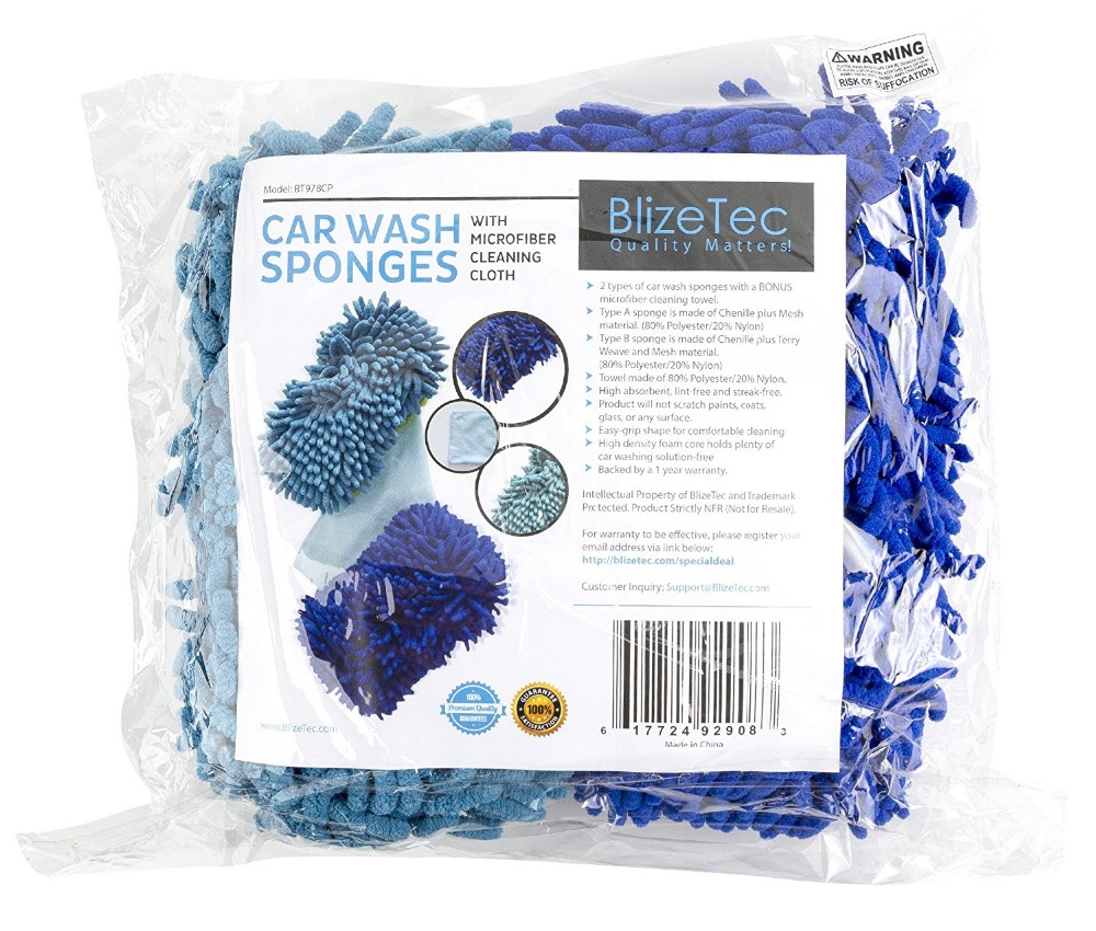 Ultimate Car Wash Sponge with Microfiber cleainng cloth