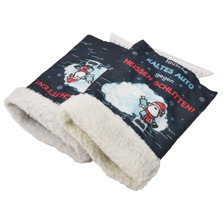 210D Oxford Cloth Custom logo plastic ice scraper with glove windshield snow scrapers ice scraper mitten