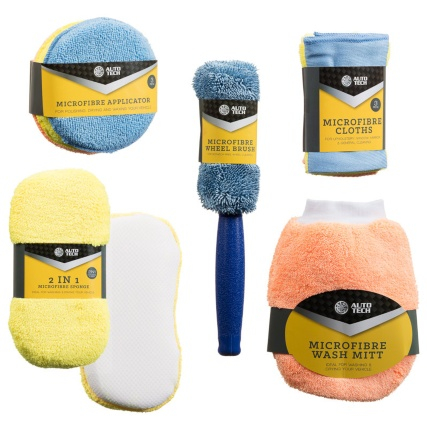 car kit care cleaning set with microfiber applicator wheel brush cloth sponge wash mitt