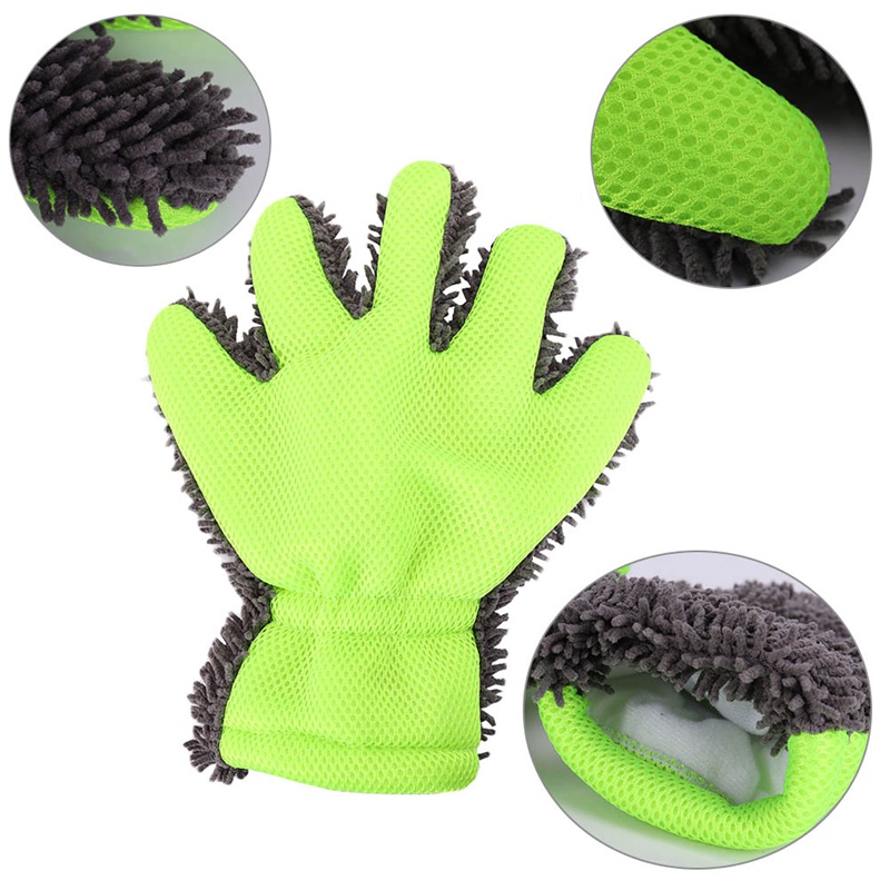 China Wholesale New Car Cleaning Glove 80%Polyester 20%Polyamide Microfiber Car Wash Glove thumb microfiber wash mitt