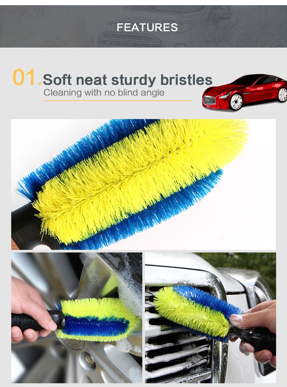 Premium Luxury Double Loop Car Cleaning Brush