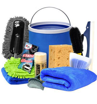 Hot-Sell Multi-Funtional microfiber car care cleaning Washing Tool Kit set with bucket