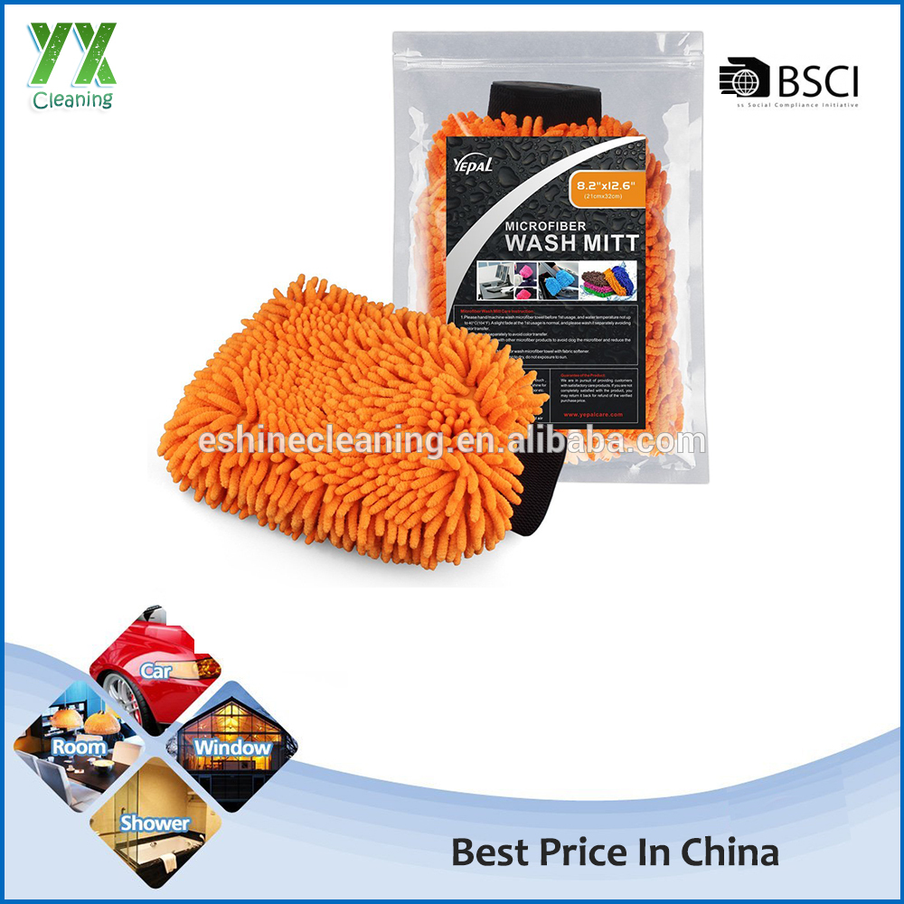 manufactory direct price microfiber chenille car cleaning wash mitt