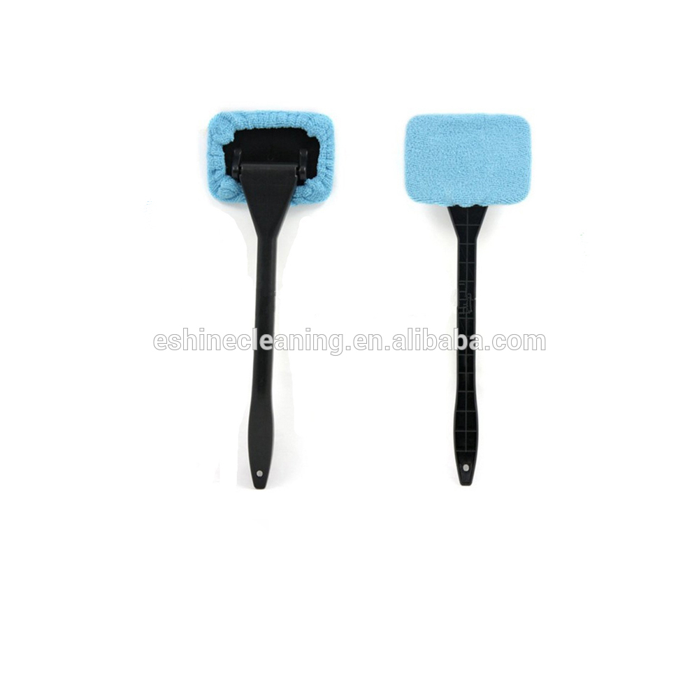 Windshield glass window cleaning wiper with microfiber pad