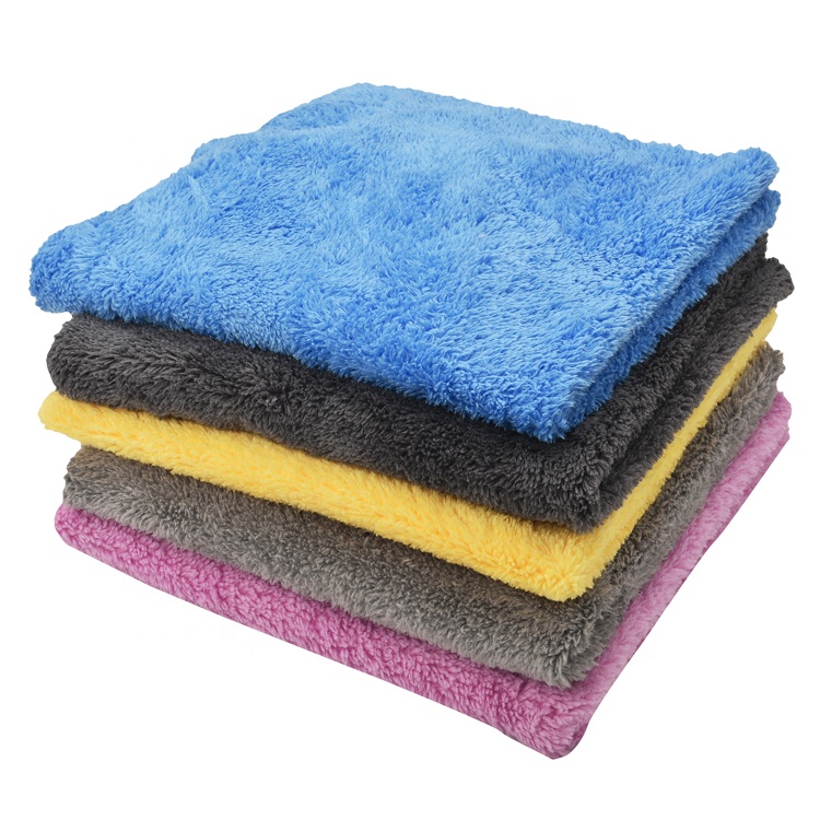 Supermarket sell microfiber car wash towel edgeless plush microfiber coral fleece towel