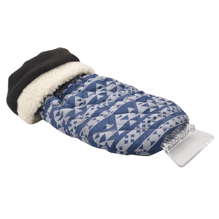 Winter Shovel Car Heavy Duty Warm With Mitt Snow Removal Fleece Lined Plastic Ice Scraper Glove