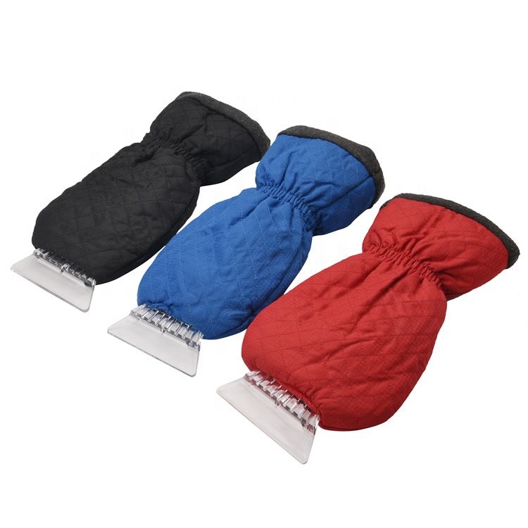 Car Windshield Cleaner Warm Winter Snow Removal Plastic Mitt Customizable Waterproof Gloves Glove With Ice Scraper